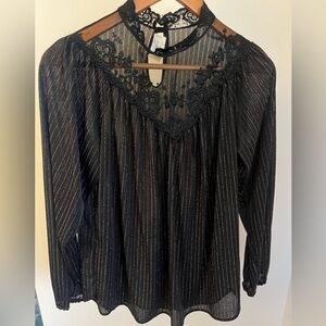 1980's Style Up of California Shimmery Lace Blouse